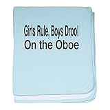 CafePress – oboe5 – スーパーソフトベビー毛布、新生児おくるみ ブルー 052209483525CD2