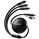 【100W新登場】充電ケーブル 巻き取り6in1usb type c ケーブル【片引き&両方操作3台同時給電】5A3in1/2マルチ充電コード１本6役 iPhone15 16適用充電ケーブル 3種類端子対応 QC4.0 急速充電 type c ケーブル（100Wのみ）他の端子（10Wのみ）高速データ転送Mac Pro/Air/Pad/Galaxy/Microその他全機種対応 120cmブラック黒