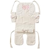 Amorosa mamma 天使の糸 collection 冷却ジェルポケット付きベビーカーシート&ガードカバー&ハーネス4点セット リボン AG-224