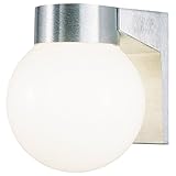 Westinghouse 6797800 One-Light Exterior Wall Lantern, Brushed Aluminum Finish on Cast Aluminum with 