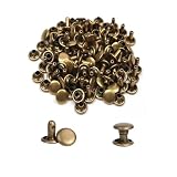 両面カシメ 頭8mm 足8mm 50組 レザークラフト 留め具 カシメセット アンティークゴールド