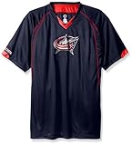 NHLコロンバス・ブルージャケッツメンズShort Sleeved Birds Eye Tシャツ、5 x、ネイビー