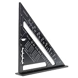 Baoblaze 7インチ　三角定規　ルーラー　分度器　トライアング　スクエア　アルミニウム合金　測定ツール　