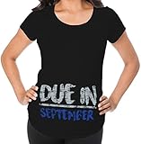 Awkwardスタイルdue 9月に妊娠発表マタニティTシャツExpecting Motherギフト US サイズ: S カラー: ブラック