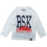 RUSK(ラスク) 天竺RSKロゴ長袖Tシャツ 120cm /O/WHITE NO.P-3511-00