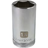 Dynamic Tools D016540 1/2 Drive 6 Point SAE Socket with 1-1/4 Deep Length, Chrome Finish by Dynamic 