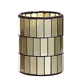 Tiled Pattern Glass Flameless Pillar Led Wax Candle Light with Timer [並行輸入品]