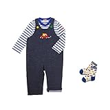 [ミキハウス] MIKIHOUSE ドライブプッチー　オーバーオール３点ギフトセット (70cm-80cm) 14-3305-848 紺