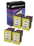 Speedy Inks リサイクルインクカートリッジ HP110 (トライカラー、4パック)