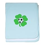 CafePress – 4リーフサッカーボール – スーパーソフトベビー毛布、新生児おくるみ ブルー 060208611725CD2