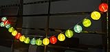 Mini Skater Set of 20 Colored Lantern Battery Operated Indoor/outdoor Mini Oriental Style Nylon Lant