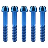 Ruifu M8x15 20 25 30 35 40 45 50 mm P1.25 チタン合金コニカルヘッド六角穴付ボルト 5個入 (M8x50mm, ブルー)