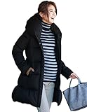 Angeliebe エンジェリーベ エステル ニット ビッグ カラー ダウン ママ コート ＆ 3 WAY ケープ セット M ブラック