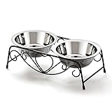 SuperSunny ペットボウルスタンドセット ステンレス製 えさ入れ ごはん皿 お水入れ 猫 犬