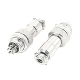 uxcell 航空コネクタプラグ ネジバットジョイント オスメスのプラグ 2セット RS765/M12 12mm 5ピン
