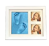 STARDUST 手形 足形 フォトフレーム 赤ちゃん 記念 写真 粘土 インテリア ハート 贈り物 プレゼント 思い出 (ブルー) SD-ANIPHOTO-BL