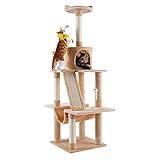 Petoru キャットタワー 据え置き 猫タワー 多頭飼い 爪とぎ 麻紐 猫ハウス ストレス解消 ネコの遊園地 安定性