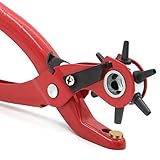 GOCHANGEレザーパンチ 穴あけパンチベルト穴あけ 回転式 ベルトポンチ 6段階式ダイヤル 穴径2mm～4.5mm 時計 ベルト 革製品 厚紙 レザークラフト 穴あけ機