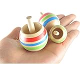 BreaDeep 3pcs Colorful Wooden Spinning Top Peg-top Children Kids Educational Funny Toys 3 Sizes [並行輸