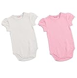 LAZA　新生児から ロンパース 赤ちゃん 綿100 半袖 Baby 2枚セット ベビー服 サイズ 41cm 43.5cm 46cm 48.5cm (0-6m ：サイズ 41cm)