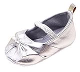 (ビグッド)Bigood ベビーシューズ 女児 柔らかい フラットシューズ 赤ちゃん可愛い靴 フォーマル靴 赤ちゃんシューズ 七五三 シルバー11cm
