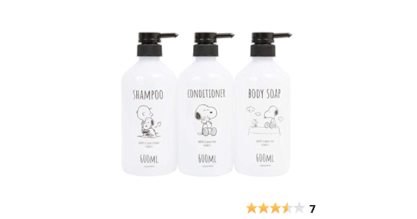 Amazon スヌーピー ディスペンサーボトル シャンプー ボトル 詰め替え容器 キャラクター バス用品 Bセット ソープ シャンプー用ディスペンサー ホーム キッチン オンライン通販