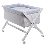 Cambrass Small Bed X-Shaped Wood Une (55 x 87 x 74 cm, Keito Blue) by Cambrass