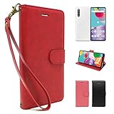 シズカウィル Galaxy A41 docomo SC-41A au SCV48 手帳型 赤色 PUレザー レッド クイーン ケース カバー ビンテージストラップ付 カード収納あり ギャラクシーa41 scv48 スマホケース