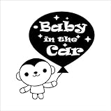 ノーブランド 黒 モンキー Baby in the car シール ステッカー デカール
