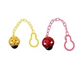 Perfk 2個セット　幼児　ベビー　おしゃぶりホルダー　赤ちゃん　おしゃぶりチェーン　てんとう虫　可愛い