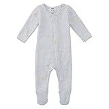 Owliviaオーガニックコットン赤ちゃん男の子女の子Zip Front Sleep ' n Play、Footed Sleeper、ロングスリーブ(サイズ0 – 18月 カラー: グレイ