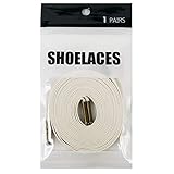 [HIROMARUjp] ワックス シューレース WAX SHOELACE 靴ひも 平紐 7mm幅 スニーカー 120cm 140cm 160cm 全12色 White/OG 140