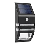 ノーブランド品ソーラー LED センサーライト 屋外 高品質 ステンレス製 防水機能付き LED電球2個内蔵 電池不要 屋外照明/軒先/壁掛け/庭先/玄関周り等で使用 夜間自動点灯 … (黒い)