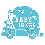 imoninn BABY in car ステッカー　【シンプル版】　No.37　ハリネズミさん　（水色）