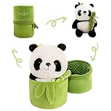 パンダのぬいぐるみ パンダ 抱き枕 かわいい ぬいぐるみ ぬいぐるみ 可愛い 竹筒パンダ 竹を持ったパンダ 竹筒とパンダの組み合わせ かくれんぼができるパンダ 手作り ぬいぐるみ (25cm竹筒パンダ)