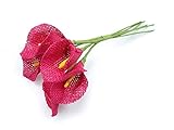 tableclothsfactory 36黄麻布Miniカラーリリー柄花 – フクシア
