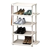 【選べる３色】シューズラック５段 ワイド (ベージュ)