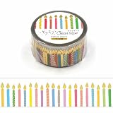 ワールドクラフト マスキングテープ キラキラクリアテープ ゴールド箔 幅20mm Candle KCT20-003