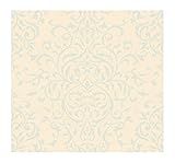 York Wallcoverings CG5646SMP Willow Woods Linear Damask 8 x 10 Wallpaper Memo Sample, Cream/Aqua [並行