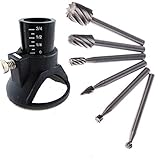 Chiloskit 7個 3.175mm軸 セット タングステンバー 超硬バー ロータリーバー ドリル カッター高速度鋼 木工 プラスチック 加工 切削 研磨用プラスロケータ
