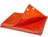 Steiner 338-6X10 ArcView 14 mm Flame Retardant Orange Tinted Transparent Vinyl Welding Curtain, 6' x