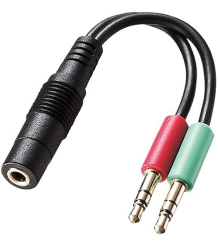 KOSS PRO/4AAT アンプ用変換コネクタ付き(純正) サンワサプライ ヘッドセット用変換アダプタケーブル 4極メス-3極オスx2