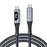 【PD急速充電 240W Thunderbolt 3 対応 出力スクリーン表示】Type-C to Type-Cケーブル 1m USB4 充電ケーブル 48V/5A超急速充電/40Gbps高速データ転送/8K@60Hz映像出力/USB3.2/3.1/3.0/2.0 高耐久ナイロン 超高速転送 Mac Macbook iPadHuaweiその他Type Cデバイス対応 (1m)