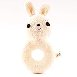 FUN fun (ファンファン） パイル がらがら ニギニギ うさぎ 日本製 14cm アイボリー