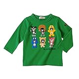 ダブルＢ(mikihouse) 着ぐるみキャラ全員集合 長袖Ｔシャツ 100cm グリーン（07）