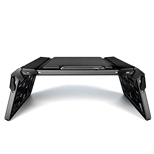 EC Technology Bluetoothキーボード 折りたたみ式 ワイヤレスミニキーボード アルミ Windows Android iOS Mac 対応 ブラック型