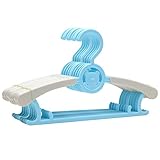 Sasairy ハンガー 子供用 0－18歳に対応 調整可能 10本セット ベビーハンガー 滑り止め 軽い 新生児から大人まで 多機能 伸縮できる インテリア 出産祝い プレゼント ブルー