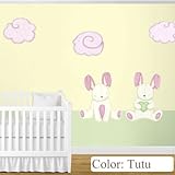 My Wonderful Walls Baby Nursery Wall Decor Bunny Rabbits and Cloud Wall Stickers, Tutu by MyWonderfu