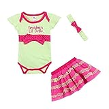 LittleSpring夏 かわいい 0ヶ月～26ヶ月 赤ちゃん ベビーガールズ 女児 水玉柄 蝶結び ロンパース＆チュールスカート＆ヘアバンド 三点セットアップ6M