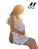 ムレない 授乳ケープ 【DauStage】 綿100% ガーゼ 生地 ワイヤー入り 収納袋付き ベビーカー用 ダブルフック ２個付き (03、オータムローズ)
